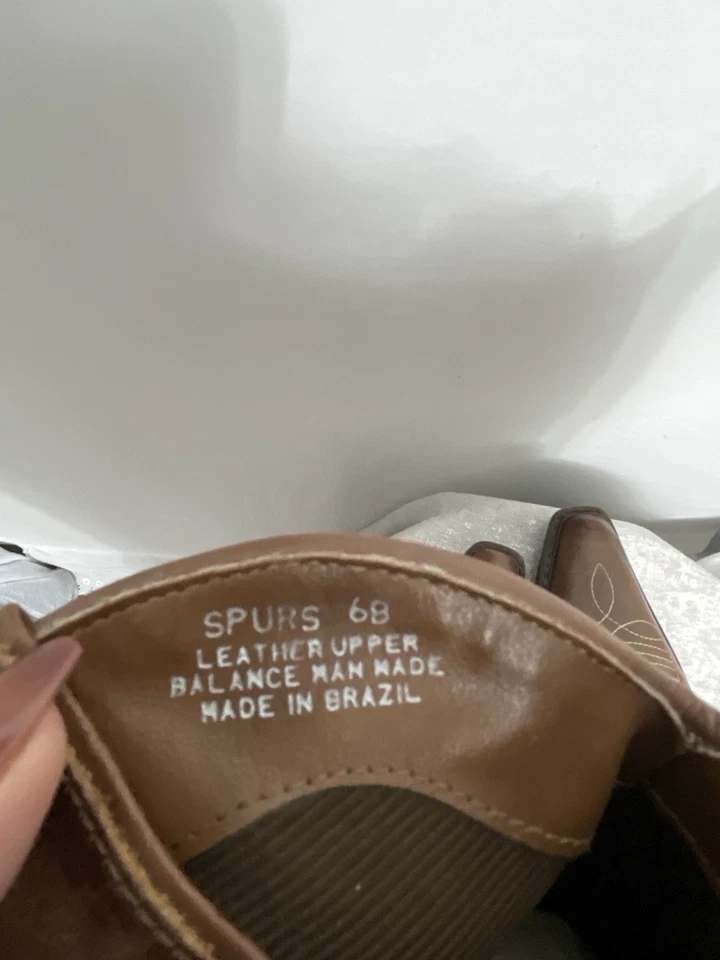 Steve Madden Spurs 68 Western Boots–Brown Leather-Made in Brazil Size6B(B45)? - Image 4 of 4