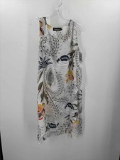Pre-Owned Creation White Size XXL Knee Length Sleeveless Dress