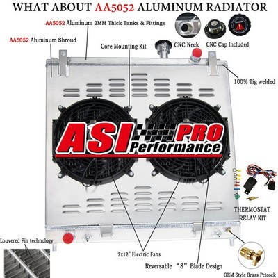3-Row Radiator Shroud Fan For 04-2015 Nissan Armada Titan Infiniti QX56 5.6L V8.