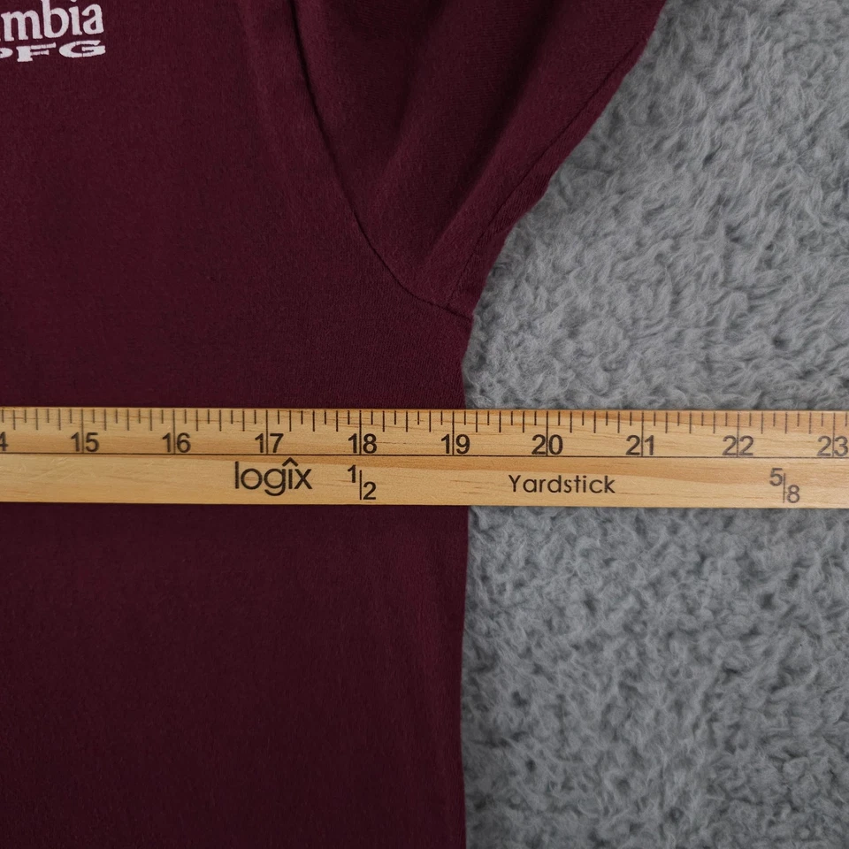 Columbia PFG Shirt Mens Medium Red Camo Texas Crew Neck Short Sleeve Tee FLAW - Image 4 of 4