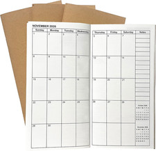 Travelers Notebook Inserts Jan 2026 - Jun 2027, Travelers Notebook Calendar, Wee
