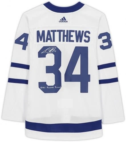 Auston Matthews Maple Leafs Signed White Adidas Jersey w/Rocket Richard Insc - Image 3 of 4