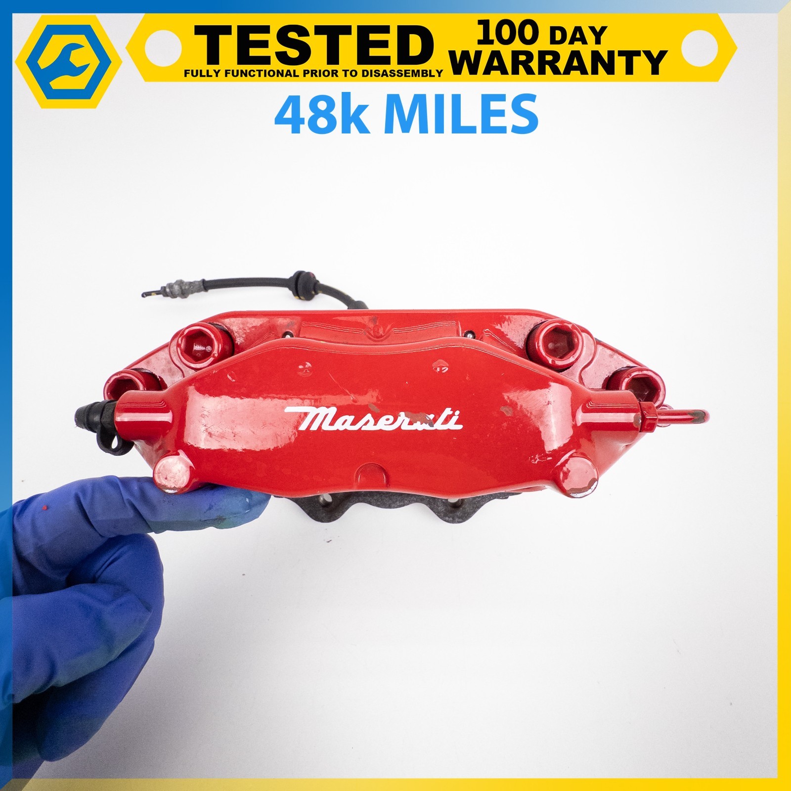 04-17 MASERATI GRANTURISMO QUATTROPORTE 4.2L REAR RIGHT BRAKE CALIPER RED OEM