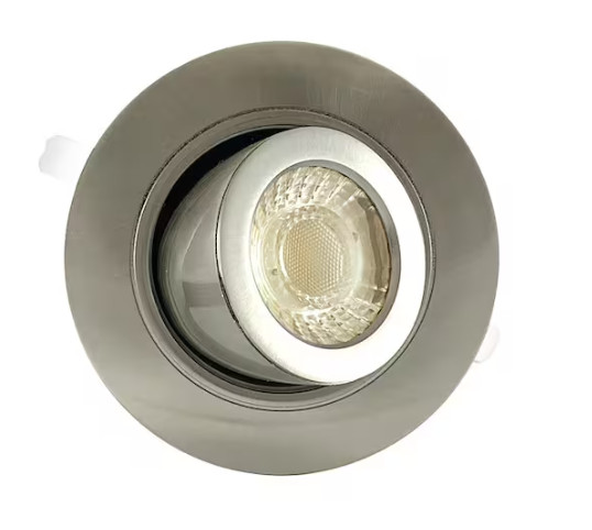 Commercial Electric 1-Pack 3" LED Gimbal Recessed Downlight 2700K-5000K Brushed