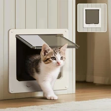 Thin Cat Door for Window, Sliding Door and Cat House, Safety Pet Door for Cats U