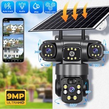 Solar Camera Outdoor WiFi Tri-Lens Cam Security Night Vision IP Surveillance LOT