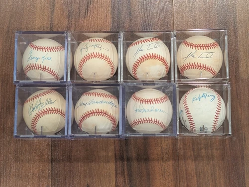 8 Signed Baseballs Lot HOF Feller Newhauser Kell Dandridge + Multi Auto NO COAs.