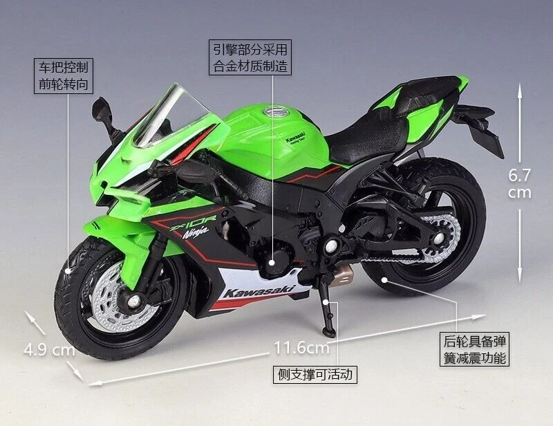 Modelo de moto Welly Kawasaki Ninja ZX-10R 1:18 nuevo en caja Foto 2 de 4