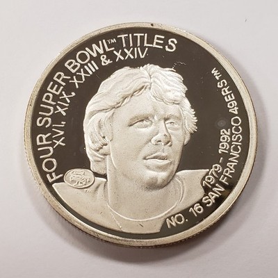 1 oz .999 Silver Round Proof - Joe Montana Retirement - Enviromint