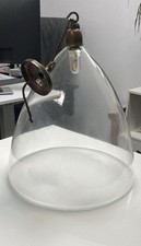 Large Clear Glass Pendant Light – Antique Brass Finish – Industrial/Modern style