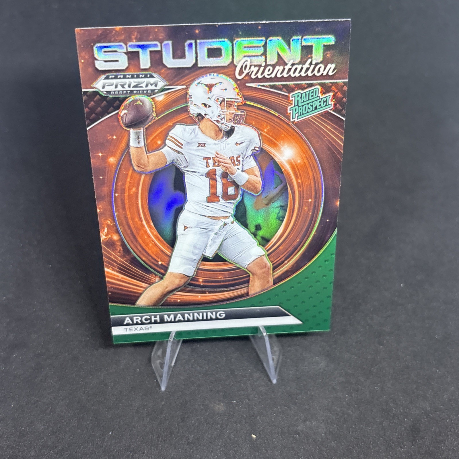 Panini 2024 Prizm Draft Arch Manning Student Orientation Green RC #SO-AM