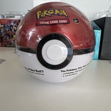 Pokemon TCG 2025 Q4 Poke Ball Tin Sealed Tin PREMIER BALL - 3 Booster Packs RED