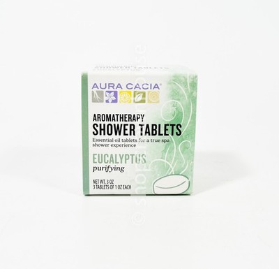 Aura Cacia Aromatherapy Shower Tablets EUCALYPTUS = 3 tablets