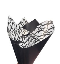 Premium Korean Floral Wrapping Paper Black -20 Sheets-22x22" Luxury Bouquet Wrap
