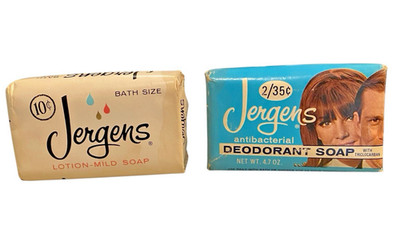 VTG Jergens Bar Soap Mild Lotion Bath Size Antibacterial Deodorant Soap