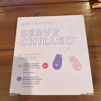 Patchology Serve Chilled Eye Gel Trial Kit 3 Rose & 3 Bubbly Eye Gel Pairs NIB