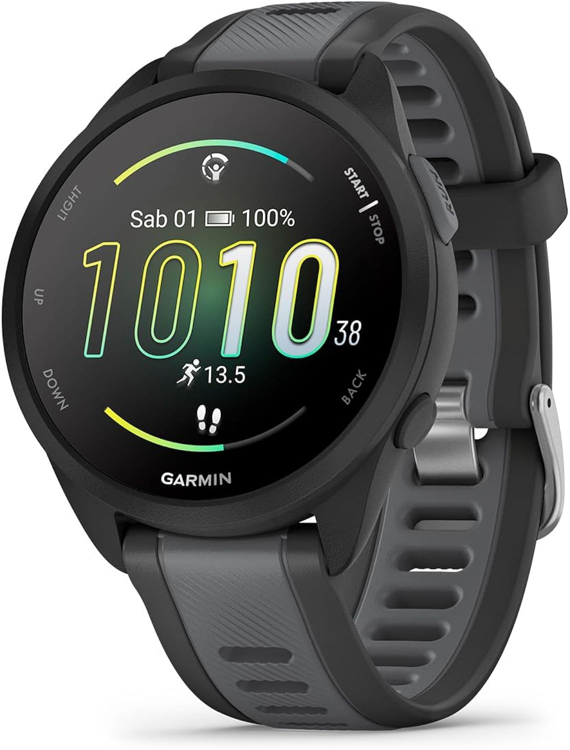 Garmin Forerunner 165 43mm GPS Running Smartwatch, AMOLED Touchscreen, Black