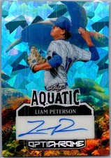 2025 Leaf Liam Peterson Optichrome Baseball Aquatic 1/1 Auto