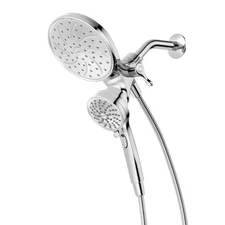 attract with magnetix 6-spray 6.75 in. dual shower head and adjustable handhel