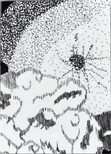 ACEO Original/Sign/OOAK-Vintage pen & ink drawings  "Just black and white"