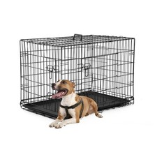 FDW Dog Crate Dog Kennel Cage with Double Door,36 inch Folding Metal Wire Dog...