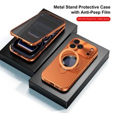 Rugged Stand Privacy Screen Flim Magnetic Case For iPhone 18 Pro Max 14 15 16 17