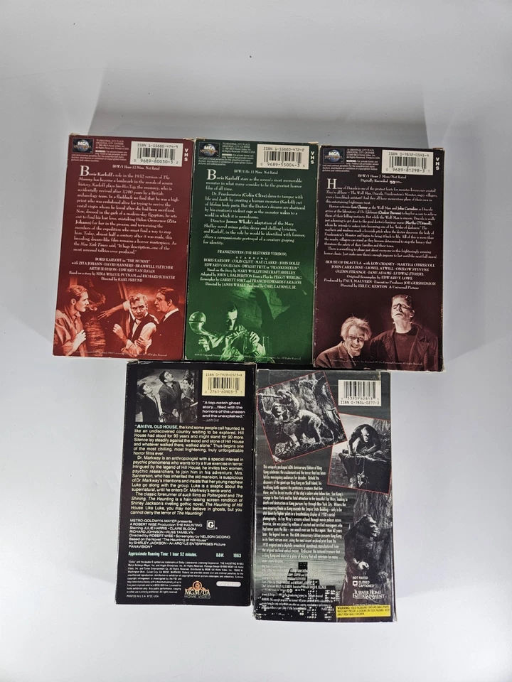 Universal Monsters The Haunting King Kong VHS Lot of 5 Classic Horror Movies Foto 2 de 2