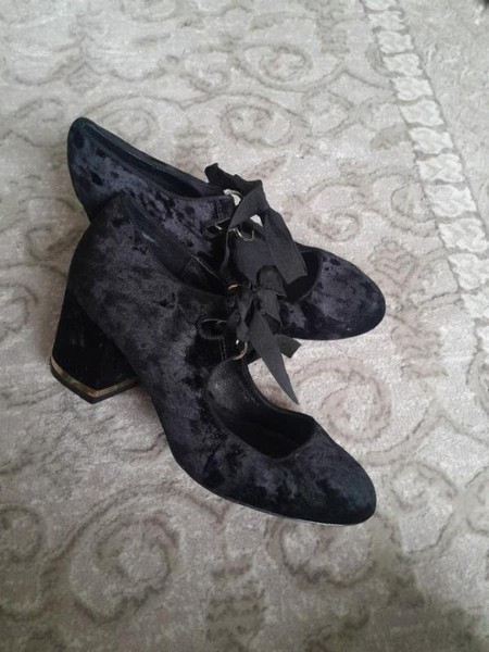 Women American Vintage Heels Black Velvet 38.5