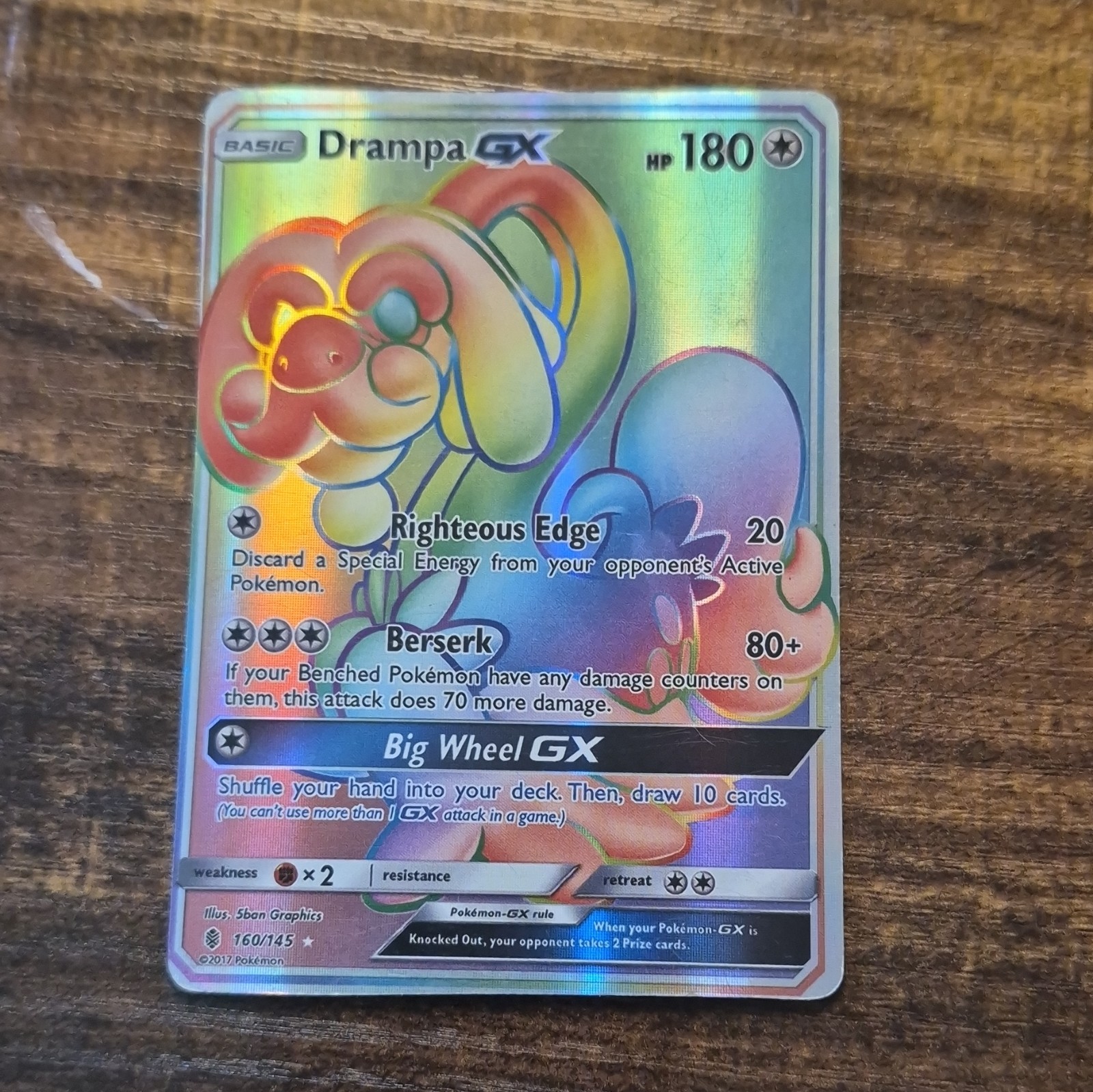 Drampa GX 160/145 Secret Rare Full Art Holo SM Guardians Rising