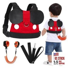 Toddler Leash Harness, Child Harness Baby Leash  Red/Boys,Orange Wrist Link