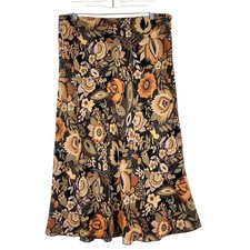 Vintage Y2K 90's Whimsigoth Dark Fairy Floral Pull On Midi/Maxi Skirt By AGB - M