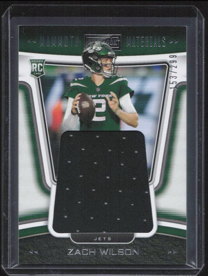 Zach Wilson 2021 Panini Playbook #MAM-ZWI Rookie Jersey Jets RC /299