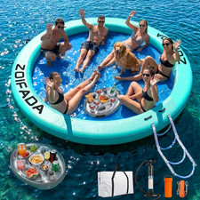 Inflatable Water Hammock round Floating Ring,8/10/12Ft Heavy Duty Pool Float for