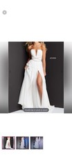 Jovani White Strapless Gown 05971
