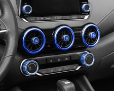 Fit For Nissan Sentra 2020 2021 Car Dashboard Console Knob blue Trim Cover 10pcs