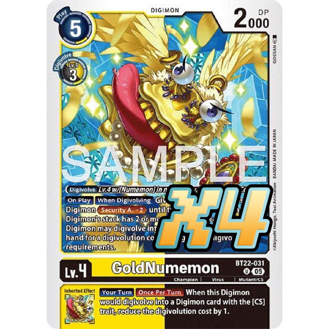 4X GoldNumemon BT22-031 Uncommon Cyber Eden NM Digimon CCG | eBay
