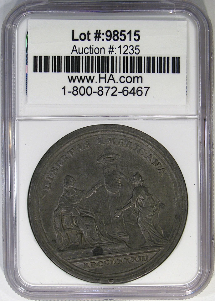 USA / FRANCE MEDAL 1783 BETTS-608 LIBERTAS AMERICANA NGC VF30 ~ ERIC P. NEWMAN! - Image 4 of 4