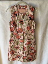 Tory Burch Floral Sleeveless Button Front Romper 100% Cotton Size 2 