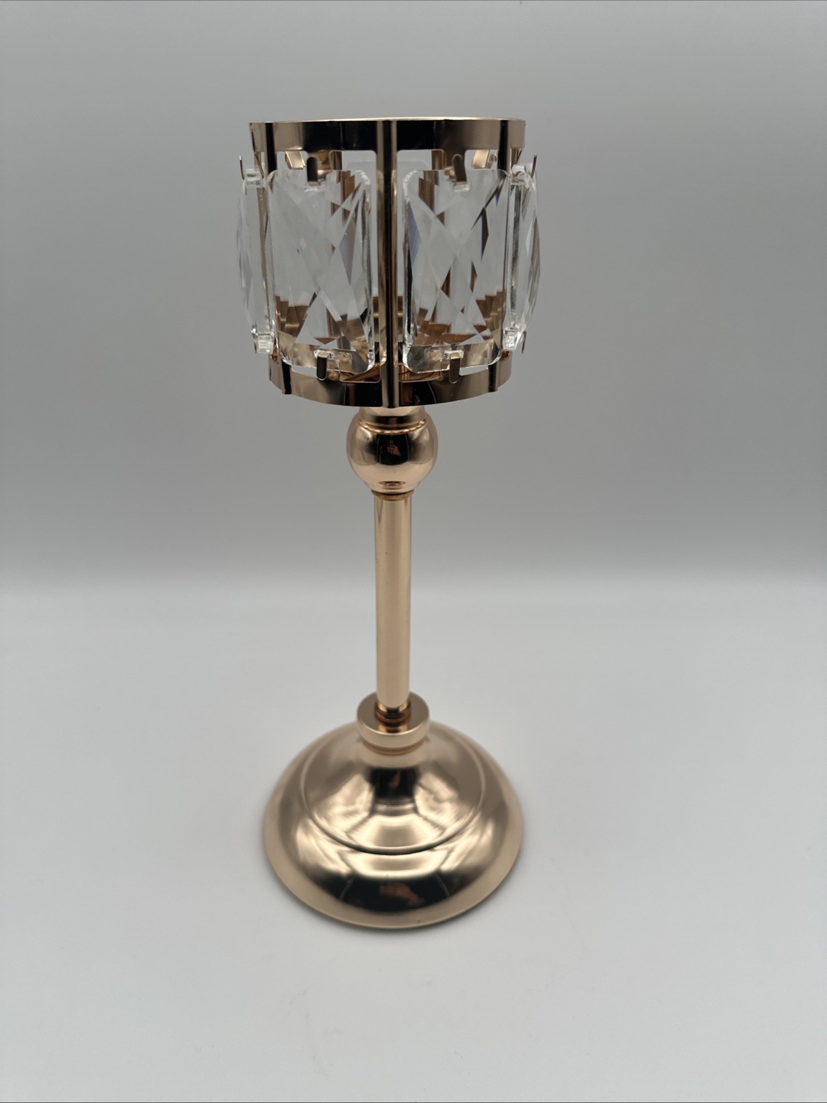 11 In Rose Gold  PEDESTAL Candle Holder, Home Decor Crystal Pedestal