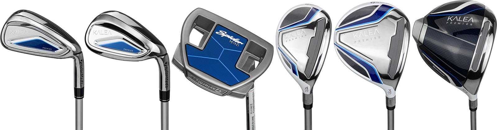Left Women TaylorMade Kalea Premier Light Grey 10 Piece (No Bag) Club Set Excnt