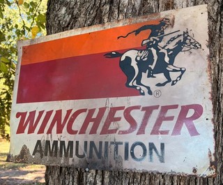 Vintage Winchester Ammunition Sign Vintage Metal Firearms Sign