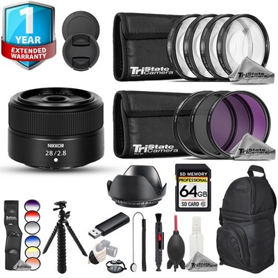Nikon NIKKOR Z 28mm f/2.8 Lens - 23pc Pro Bundle + 1 Yr Warranty