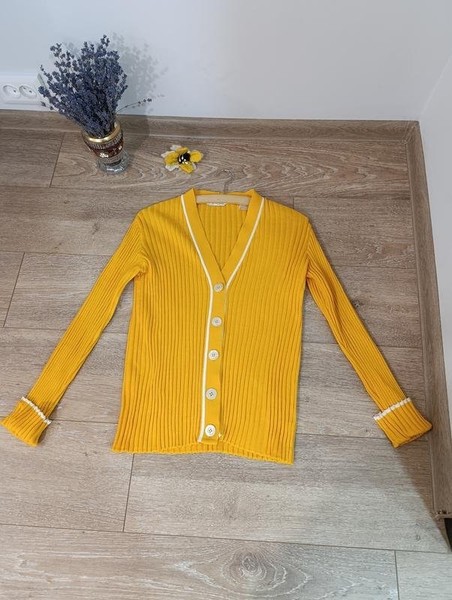 Women Jaeger Sweater Orange Cotton 40 / L / 48
