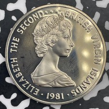 1981 British Virgin Islands 50 Cents Lot#F3276 Proof! Low Mintage