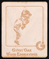 STAN MUSIAL -Rare GYPSY OAK Wooden BASEBALL Trading Card- ST. LOUIS CARDINALS