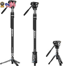 SIRUI Carbon Fiber Video Monopod for Camera 3-in-1 68.89" Fluid Head