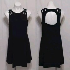 Free People Baby Love Black Sleeveless Cutout Back A-line Mini Dress Medium