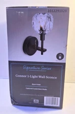 1 NEW ALSY 1012291028 CONNOR 1-LIGHT WALL SCONCE, BLACK FINISH NIB *MAKE OFFER*