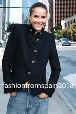 ZARA NEW WOMAN GOLD BUTTON FITTED BLAZER JACKET NAVY BLUE XS-XL 2730/564/401