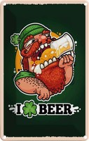 Blechschild 18X12 Cm Alkohol I Love Beer Bier Deko Geschenk Metall Schild